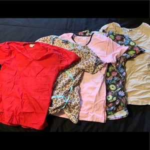 Lot of 5 scrubs tops size medium